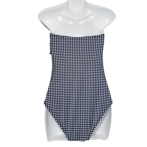 Kona Sol Navy Polka Dot Medium Coverage One Piece - Picture 3 of 7